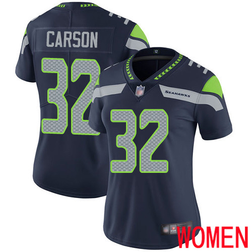 Seattle Seahawks Limited Navy Blue Women Chris Carson Home Jersey NFL Football #32 Vapor Untouchable